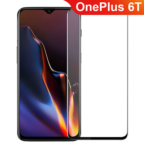 OnePlus 6T用強化ガラス フル液晶保護フィルム F07 OnePlus ブラック