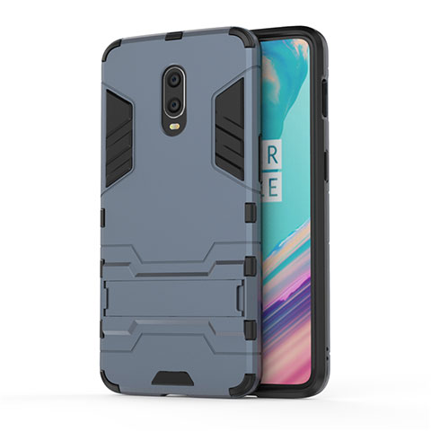 OnePlus 7用ハイブリットバンパーケース スタンド プラスチック 兼シリコーン カバー OnePlus ネイビー