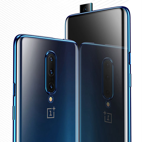 OnePlus 7 Pro用極薄ソフトケース シリコンケース 耐衝撃 全面保護 クリア透明 H03 OnePlus ネイビー