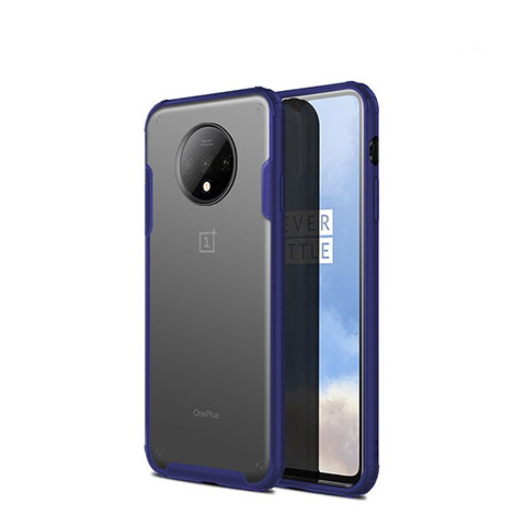 OnePlus 7T用極薄ケース クリア透明 プラスチック 質感もマット カバー OnePlus ネイビー