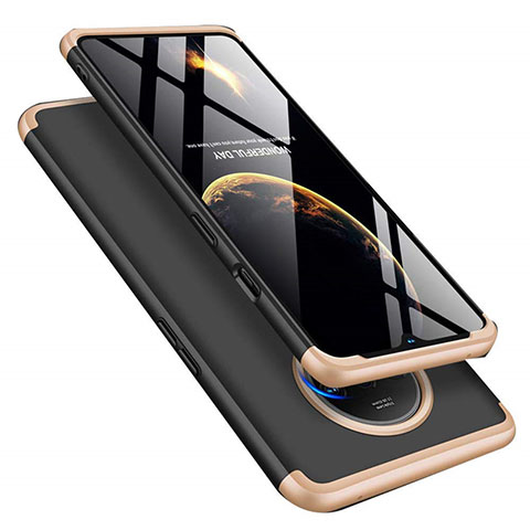 OnePlus 7T用ハードケース プラスチック 質感もマット 前面と背面 360度 フルカバー P02 OnePlus ゴールド・ブラック