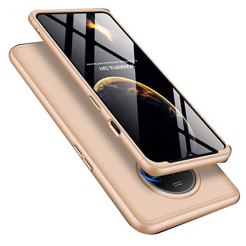 OnePlus 7T用ハードケース プラスチック 質感もマット 前面と背面 360度 フルカバー P02 OnePlus ゴールド