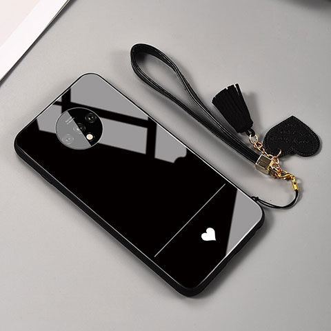 OnePlus 7T用ハイブリットバンパーケース プラスチック 鏡面 カバー T02 OnePlus ブラック