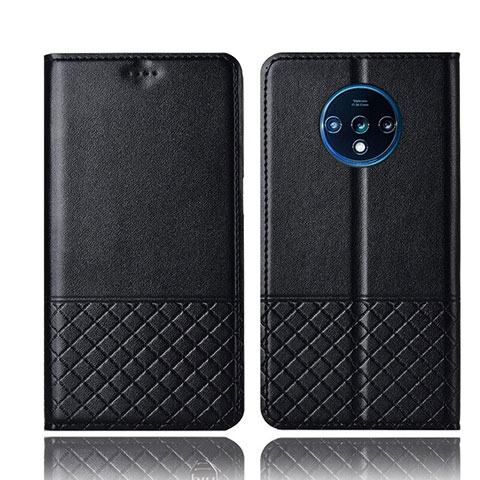 OnePlus 7T用手帳型 レザーケース スタンド カバー T09 OnePlus ブラック