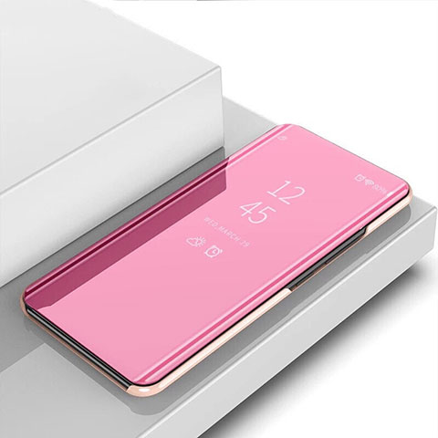OnePlus 7T用手帳型 レザーケース スタンド 鏡面 カバー M01 OnePlus ピンク