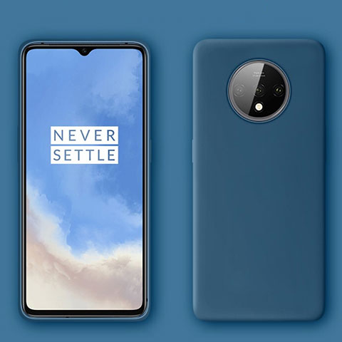 OnePlus 7T用360度 フルカバー極薄ソフトケース シリコンケース 耐衝撃 全面保護 バンパー C04 OnePlus ネイビー