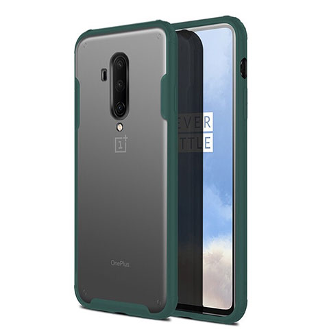 OnePlus 7T Pro用極薄ケース クリア透明 プラスチック 質感もマット カバー OnePlus グリーン