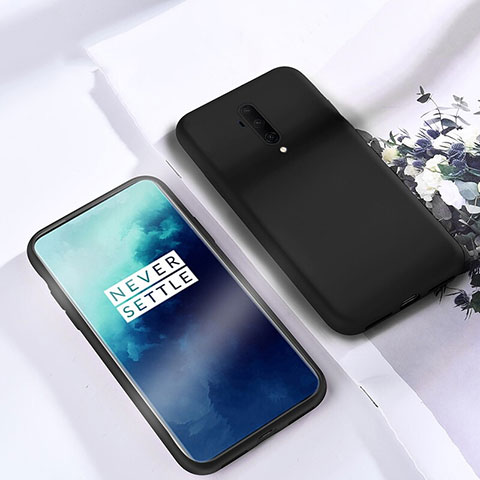 OnePlus 7T Pro用360度 フルカバー極薄ソフトケース シリコンケース 耐衝撃 全面保護 バンパー S03 OnePlus ブラック