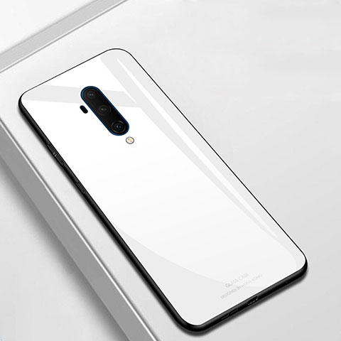 OnePlus 7T Pro用ハイブリットバンパーケース プラスチック 鏡面 カバー T01 OnePlus ホワイト