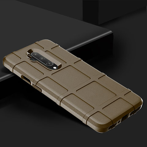 OnePlus 7T Pro用360度 フルカバー極薄ソフトケース シリコンケース 耐衝撃 全面保護 バンパー C02 OnePlus ブラウン