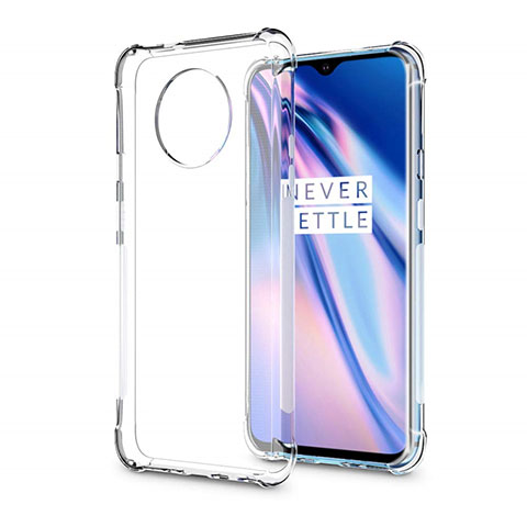 OnePlus 7T Pro用極薄ソフトケース シリコンケース 耐衝撃 全面保護 クリア透明 K04 OnePlus クリア