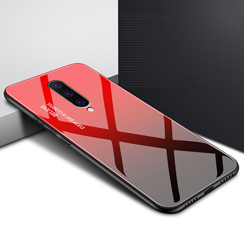 OnePlus 8用ハイブリットバンパーケース プラスチック パターン 鏡面 カバー OnePlus レッド