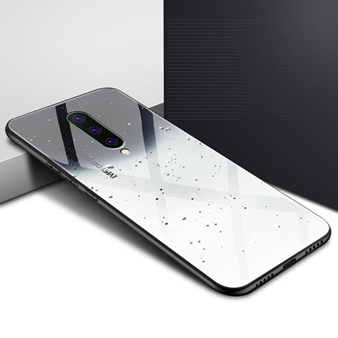 OnePlus 8用ハイブリットバンパーケース プラスチック パターン 鏡面 カバー OnePlus グレー