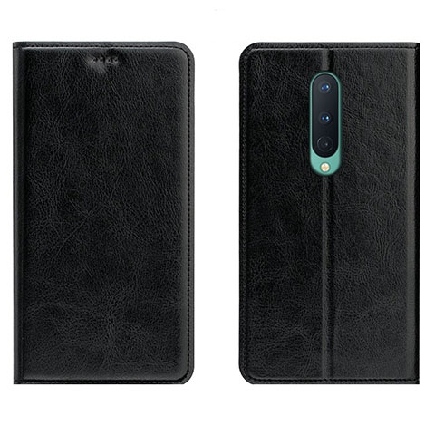 OnePlus 8用手帳型 レザーケース スタンド カバー T02 OnePlus ブラック