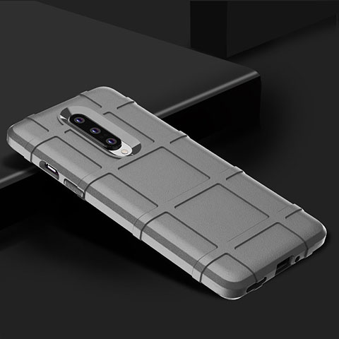 OnePlus 8用360度 フルカバー極薄ソフトケース シリコンケース 耐衝撃 全面保護 バンパー C01 OnePlus シルバー