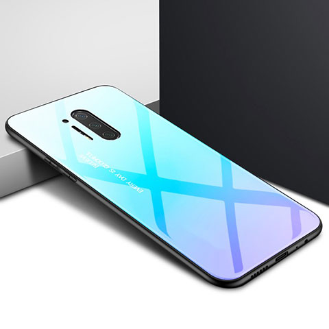 OnePlus 8 Pro用ハイブリットバンパーケース プラスチック パターン 鏡面 カバー OnePlus ブルー