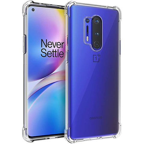 OnePlus 8 Pro用極薄ソフトケース シリコンケース 耐衝撃 全面保護 クリア透明 K01 OnePlus クリア