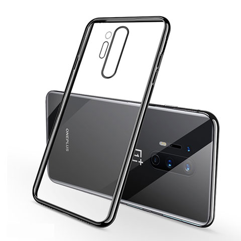 OnePlus 8 Pro用極薄ソフトケース シリコンケース 耐衝撃 全面保護 クリア透明 S01 OnePlus ブラック