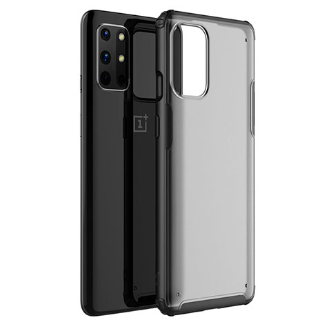 OnePlus 8T 5G用ハイブリットバンパーケース クリア透明 プラスチック 鏡面 カバー M01 OnePlus ブラック