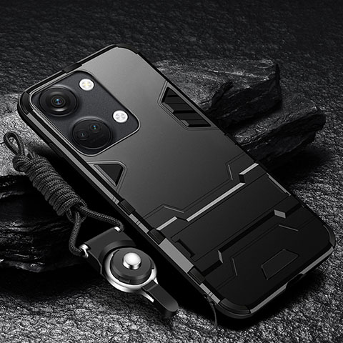 OnePlus Nord 3 5G用ハイブリットバンパーケース スタンド プラスチック 兼シリコーン カバー R01 OnePlus ブラック
