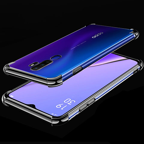 Oppo A11用極薄ソフトケース シリコンケース 耐衝撃 全面保護 クリア透明 H01 Oppo ブラック