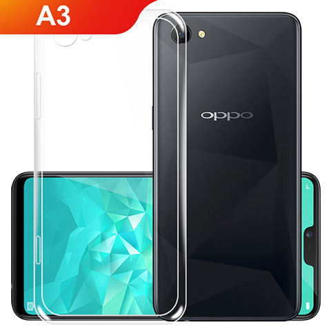 Oppo A3用極薄ソフトケース シリコンケース 耐衝撃 全面保護 クリア透明 カバー Oppo クリア