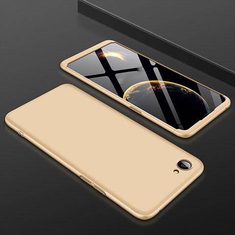 Oppo A3用ハードケース プラスチック 質感もマット 前面と背面 360度 フルカバー Oppo ゴールド