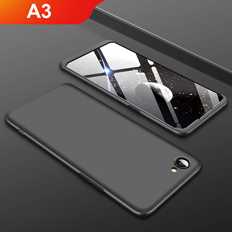 Oppo A3用ハードケース プラスチック 質感もマット 前面と背面 360度 フルカバー Oppo ブラック
