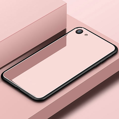 Oppo A3用ハイブリットバンパーケース プラスチック 鏡面 カバー Oppo ローズゴールド