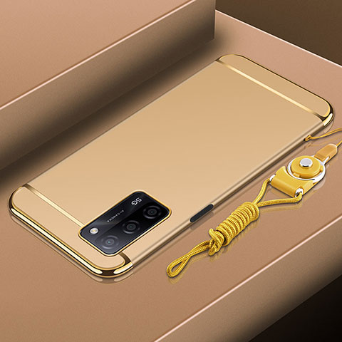 Oppo A53s 5G用ケース 高級感 手触り良い メタル兼プラスチック バンパー P01 Oppo ゴールド