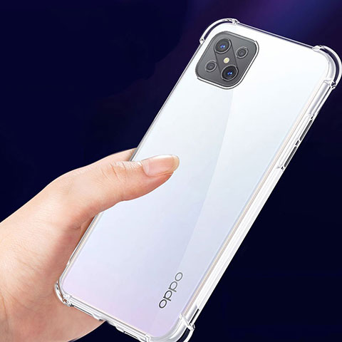 Oppo A92s 5G用極薄ソフトケース シリコンケース 耐衝撃 全面保護 クリア透明 T02 Oppo クリア