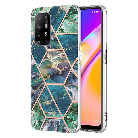 Oppo A94 5G用シリコンケース ソフトタッチラバー バタフライ パターン カバー Y01B Oppo モスグリー