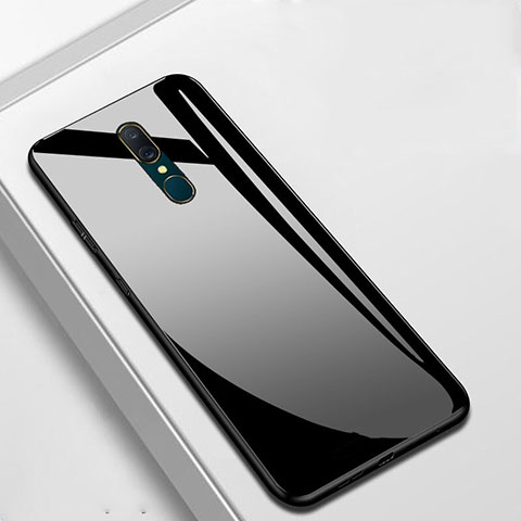 Oppo A9X用ハイブリットバンパーケース プラスチック 鏡面 カバー Oppo ブラック