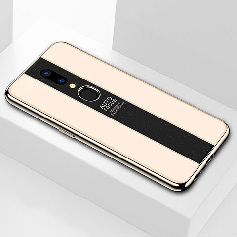 Oppo A9X用ハイブリットバンパーケース プラスチック 鏡面 カバー M01 Oppo ゴールド