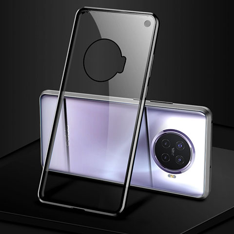 Oppo Ace2用ケース 高級感 手触り良い アルミメタル 製の金属製 360度 フルカバーバンパー 鏡面 カバー T02 Oppo ブラック