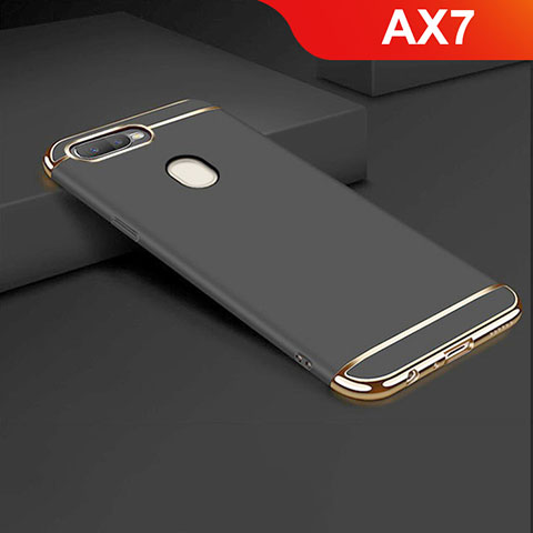 Oppo AX7用ケース 高級感 手触り良い メタル兼プラスチック バンパー M01 Oppo ブラック