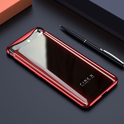 Oppo Find X用ハードカバー クリスタル クリア透明 S01 Oppo レッド