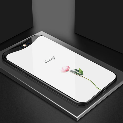 Oppo Find X用ハイブリットバンパーケース プラスチック 鏡面 花 カバー S02 Oppo ピンク