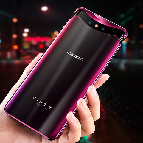 Oppo Find X Super Flash Edition用極薄ソフトケース シリコンケース 耐衝撃 全面保護 クリア透明 H04 Oppo レッド