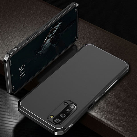 Oppo Find X2 Lite用ケース 高級感 手触り良い アルミメタル 製の金属製 カバー T01 Oppo ブラック