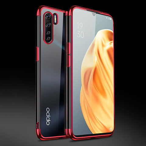 Oppo Find X2 Lite用極薄ソフトケース シリコンケース 耐衝撃 全面保護 クリア透明 Z01 Oppo レッド