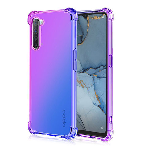 Oppo Find X2 Lite用極薄ソフトケース グラデーション 勾配色 クリア透明 G01 Oppo パープル