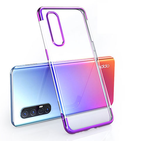 Oppo Find X2 Neo用極薄ソフトケース シリコンケース 耐衝撃 全面保護 クリア透明 H02 Oppo パープル