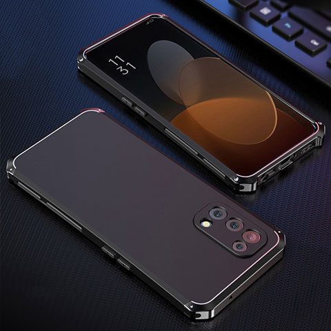 Oppo Find X3 Lite 5G用360度 フルカバー ケース 高級感 手触り良い アルミメタル 製の金属製 Oppo ブラック