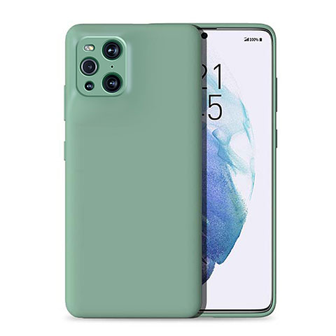 Oppo Find X3 Pro 5G用360度 フルカバー極薄ソフトケース シリコンケース 耐衝撃 全面保護 バンパー Oppo グリーン