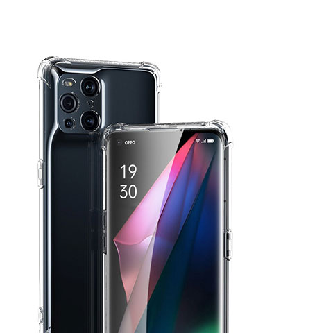 Oppo Find X3 Pro 5G用極薄ソフトケース シリコンケース 耐衝撃 全面保護 クリア透明 T05 Oppo クリア