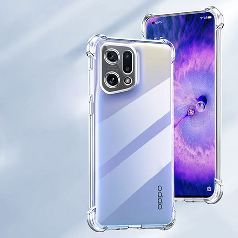 Oppo Find X5 Pro 5G用極薄ソフトケース シリコンケース 耐衝撃 全面保護 クリア透明 T11 Oppo クリア