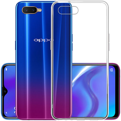 Oppo K1用極薄ソフトケース シリコンケース 耐衝撃 全面保護 クリア透明 Z07 Oppo クリア