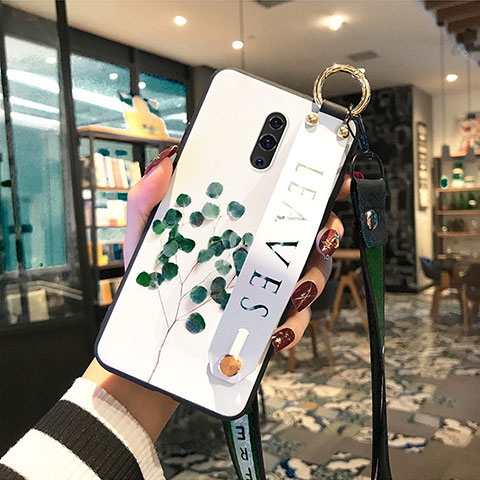 Oppo K3用ハイブリットバンパーケース プラスチック 鏡面 花 カバー Oppo グリーン