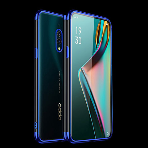 Oppo K3用極薄ソフトケース シリコンケース 耐衝撃 全面保護 クリア透明 H01 Oppo ネイビー